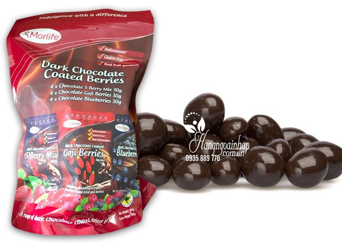 Socola đen bọc trái cây Morlife Dark Chocolate Coated Berries 360g