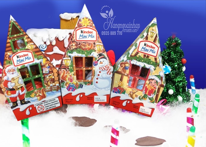 Kẹo socola ngôi nhà Noel Kinder Mini Mix 79g của Đức
