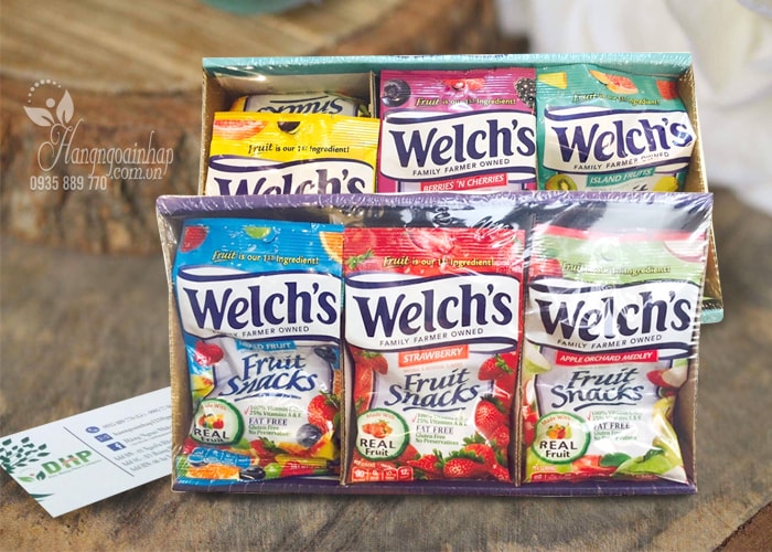 Set kẹo dẻo trái cây Welch’s Fruit Snacks 1kg của Mỹ