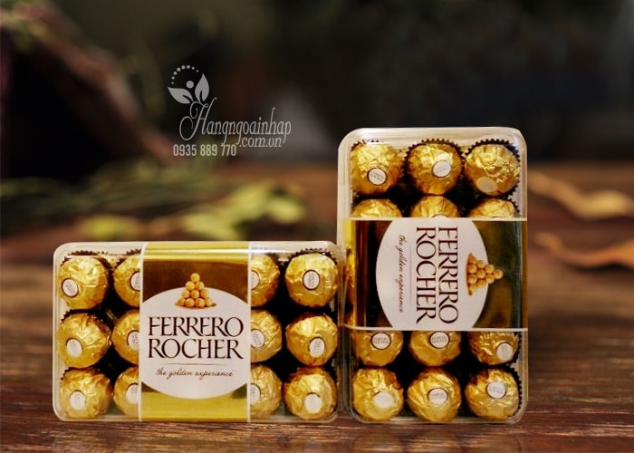 Socola Ferrero Rocher nhân hạt dẻ, hộp 30 viên của Ý