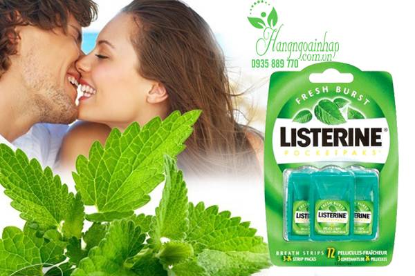 Miếng ngậm thơm miệng, diệt khuẩn Listerine vị bạc hà tươi của Mỹ