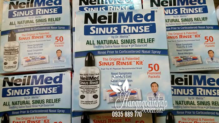 Bộ rửa mũi NeilMed Sinus Rinse bình 240ml + 50 gói muối Mỹ 1