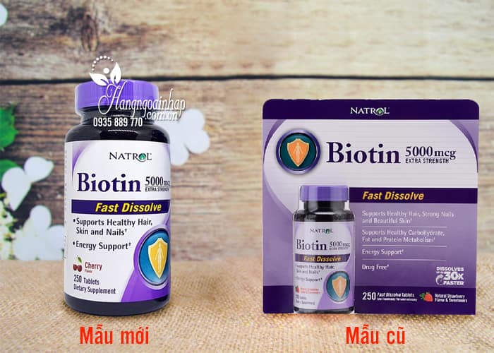 Thuốc mọc tóc Biotin 5000mcg Fast Dissolve Natrol của Mỹ 250 viên 1