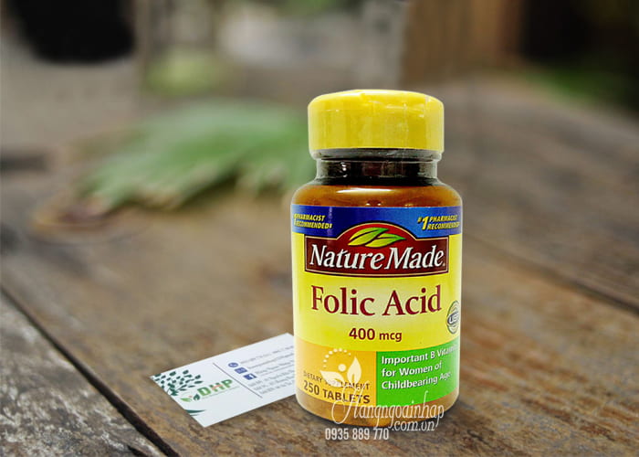 Viên uống bổ sung Folic Acid 400mcg Nature Made 250 viên 1