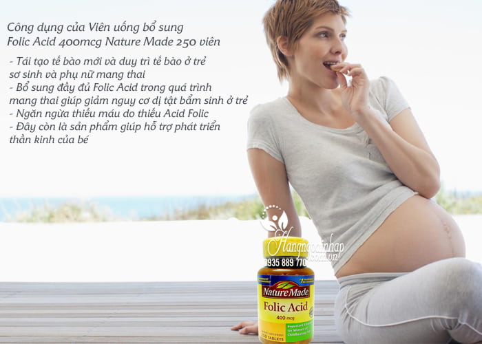 Viên uống bổ sung Folic Acid 400mcg Nature Made 250 viên 4