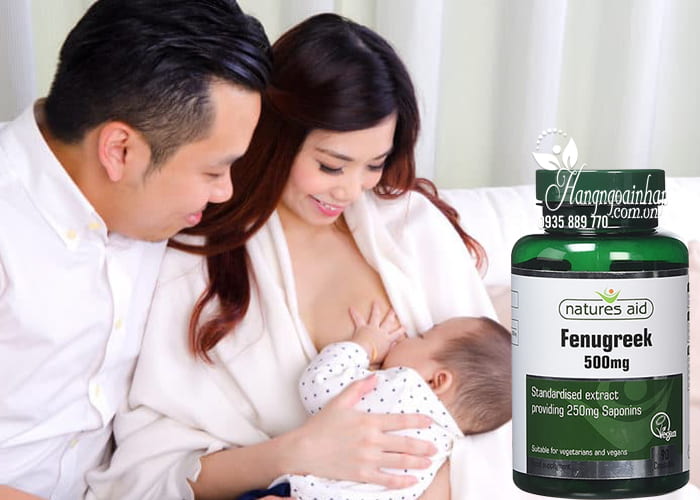 Viên uống lợi sữa Natures Aid Fenugreek 500mg hộp 90 viên 2