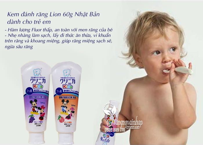 Kem đánh răng Lion 60g Nhật Bản dành cho trẻ em 3