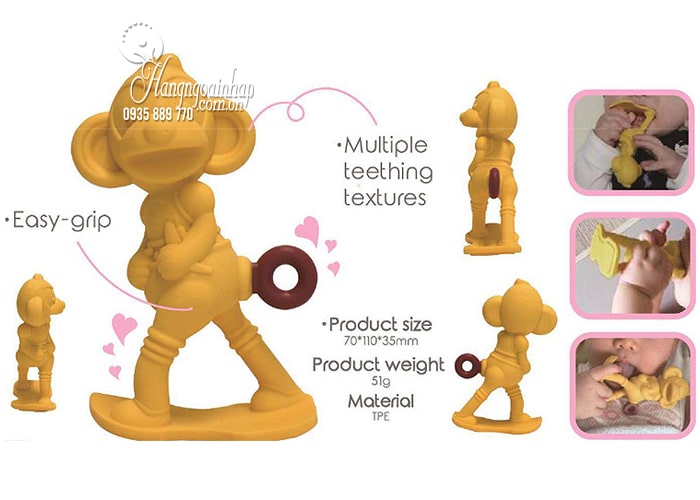 Ngậm nướu hình con khỉ Monkey Teether cho bé của Nhật Bản 3