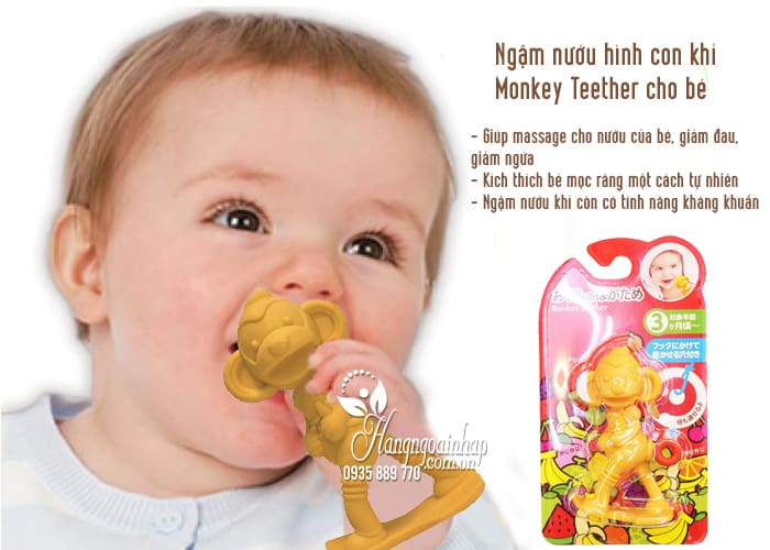 Ngậm nướu hình con khỉ Monkey Teether cho bé của Nhật Bản 2