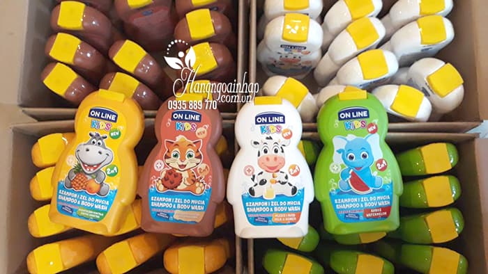 Sữa tắm gội cho bé 2 in 1 On Line Kids không gây cay mắt 1