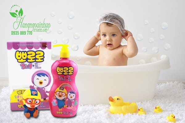 Sữa tắm, gội, xả Pororo trẻ em 3 in 1 400g của Hàn Quốc