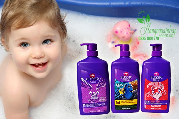 Sữa tắm gội xả 3 in 1 cho bé Aussie Kids 865ml của Mỹ