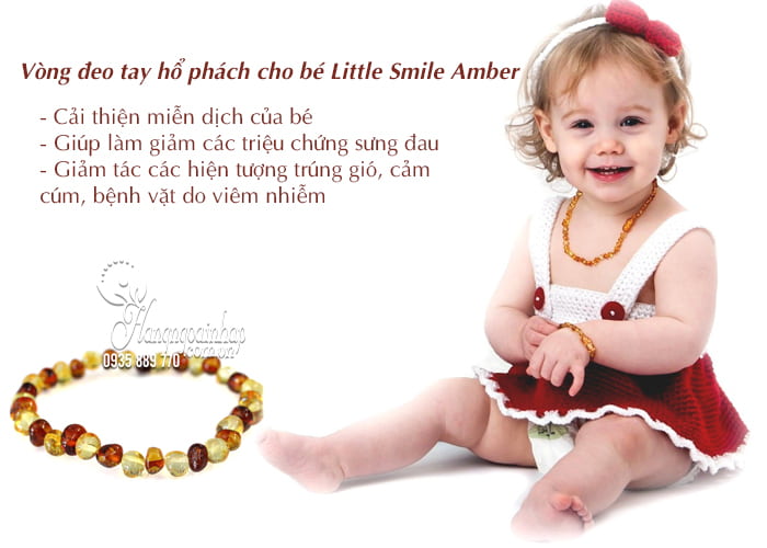 Vòng đeo tay hổ phách cho bé Little Smile Amber của Úc 3