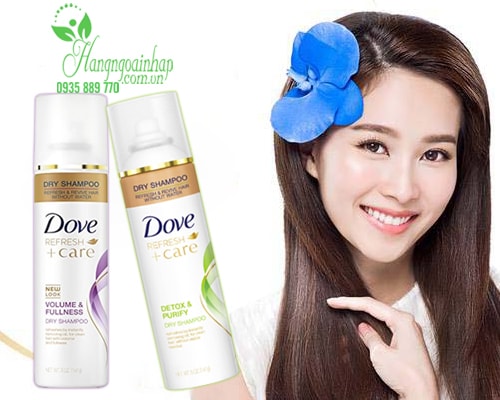 Dưỡng tóc với dầu gội Dry Shampoo Dove Hair Therapy Refresh Care 