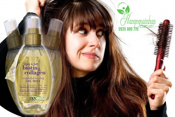 Dầu xịt phun sương trị rụng tóc Organix Thick & Full Biotin & Collagen