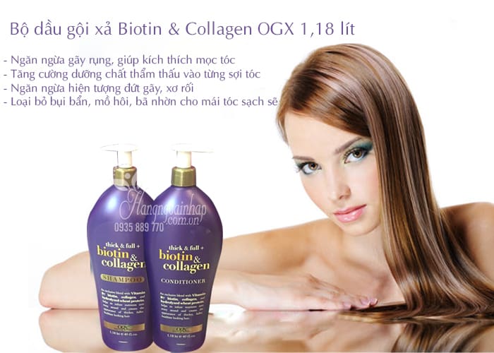 Bộ dầu gội xả Biotin & Collagen OGX 1,18 lít ngăn rụng tóc 3