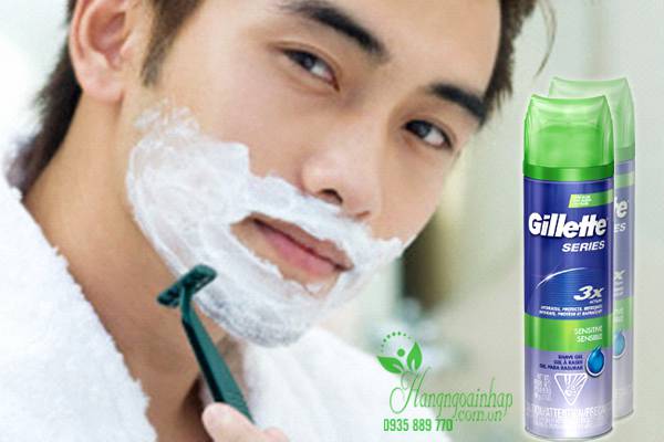 Gel cạo râu Gillette Series Sensitive 198g của Mỹ 