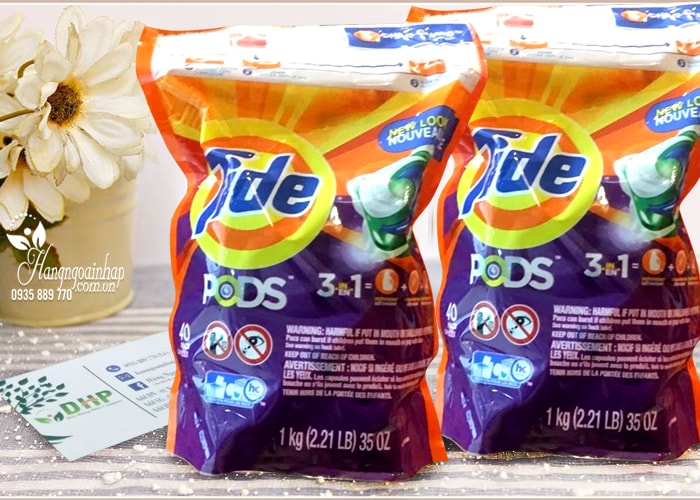 Viên giặt Tide Pods 3 in 1 gói 40 viên của Mỹ