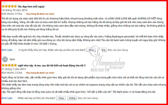 Viên uống trị tóc bạc sớm Anti Gray 7050 hộp 60 viên của Mỹ review trên Amazon