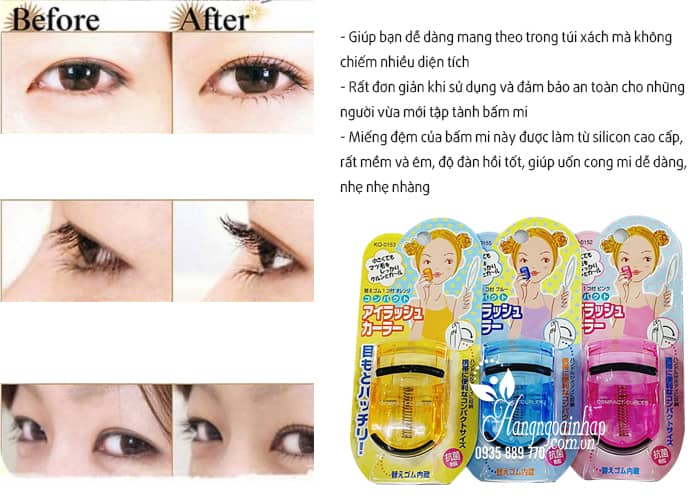 Bấm mi Kai Compact Eyelash Curler của Nhật Bản 4