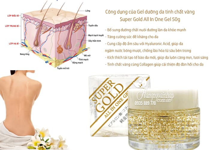 Kem dưỡng da tinh chất vàng Super Gold All In One Gel 50g của Nhật Bản (2)