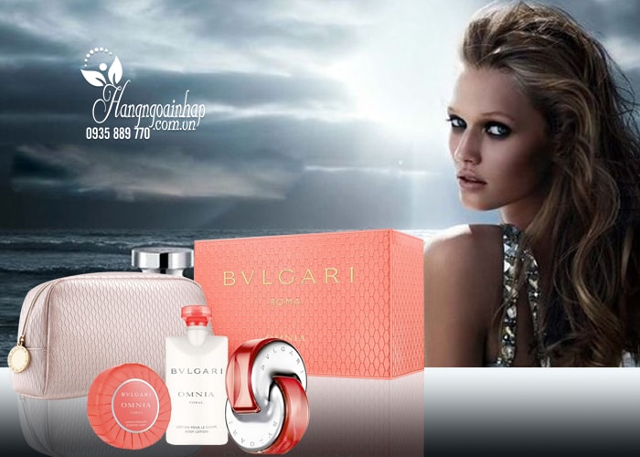 Bộ quà tặng nước hoa, dưỡng thể, xà phòng Bvlgari Roma Omnia Coral