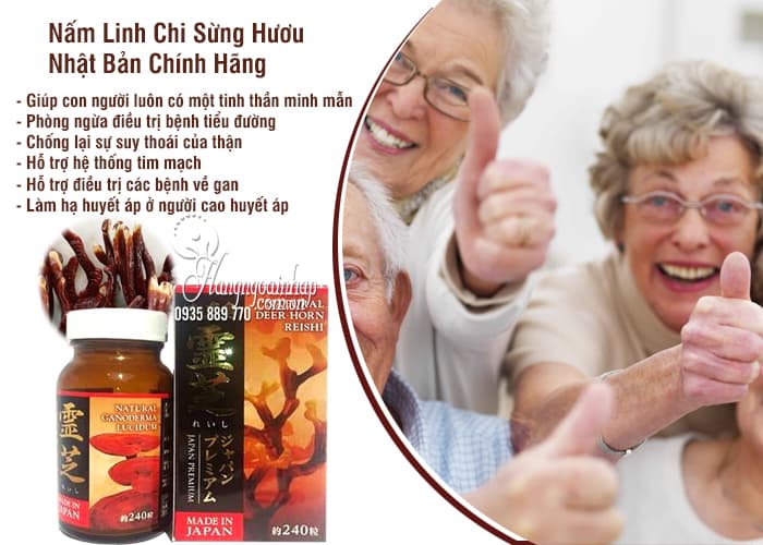 Nấm Linh Chi Sừng Hươu Nhật Bản Chính Hãng Hộp 240 Viên Giá Tốt 5