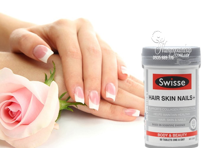 Viên uống Swisse Hair Skin Nails 60 viên đẹp da móng tóc 5