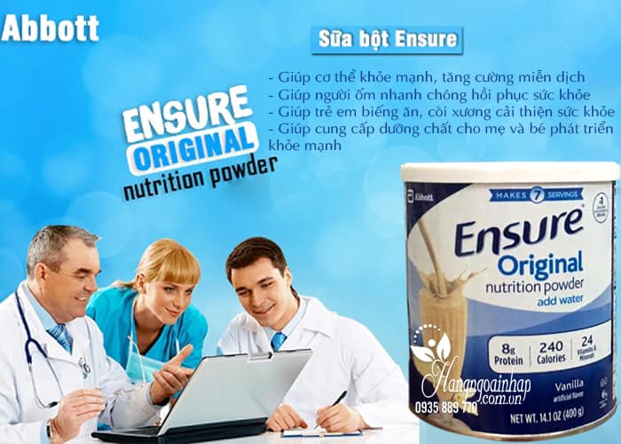 Sữa bột Ensure Original Nutrition Powder hộp 400g của Mỹ 4