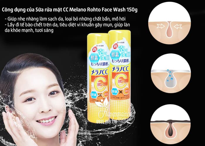 Sữa rửa mặt CC Melano Rohto Face Wash 150g của Nhật Bản 2