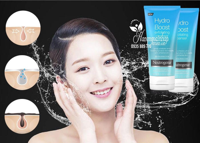  Sữa rửa mặt Neutrogena Hydro Boost Exfoliating Cleanser 141g chính hãng Mỹ