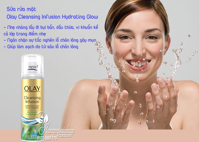 Sữa rửa mặt Olay Cleansing Infusion Hydrating Glow 150ml 2
