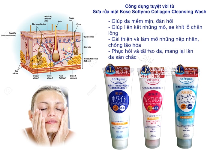 Sữa rửa mặt trắng da Kose Softymo 190g của Nhật Bản (2)