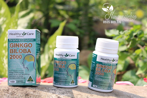 Viên tuần hoàn não ginkgo biloba healthy care úc 2000mg