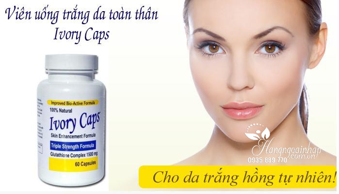 Viên thuốc uống trắng da Ivory Caps Glutathione Complex 1500mg của Mỹ (1)