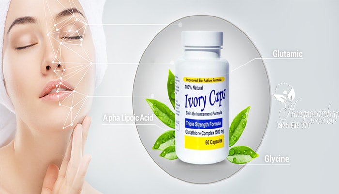 Viên thuốc uống trắng da Ivory Caps Glutathione 1500mg của Mỹ (2)