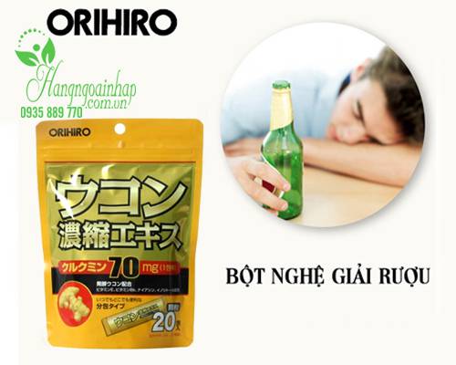Thuốc tinh bột nghệ giải rượu Nhật Bản Ukon Orihiro 20 gói/túi (2)