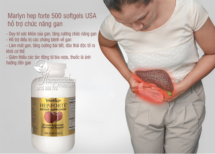 Marlyn hep forte 500 softgels USA, hỗ trợ chức năng gan hiệu quả 2