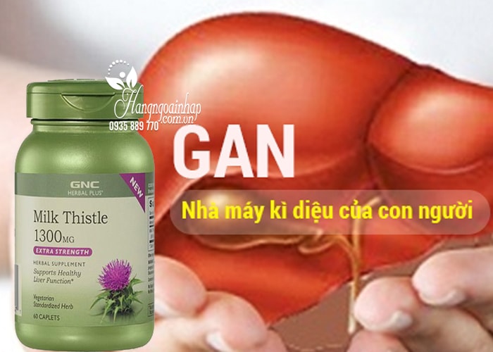  Viên uống tăng cường chức năng gan Milk Thistle 1300mg GNC của Mỹ