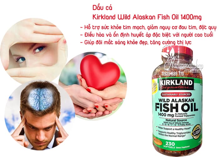 Dầu cá Kirkland Wild Alaskan Fish Oil 1400mg hộp 230 viên 2