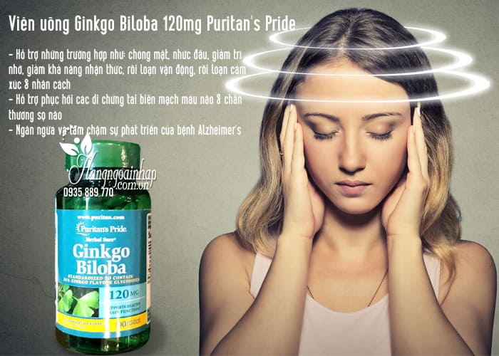 Viên uống Ginkgo Biloba 120mg Puritan's Pride 100 Viên của mỹ 2