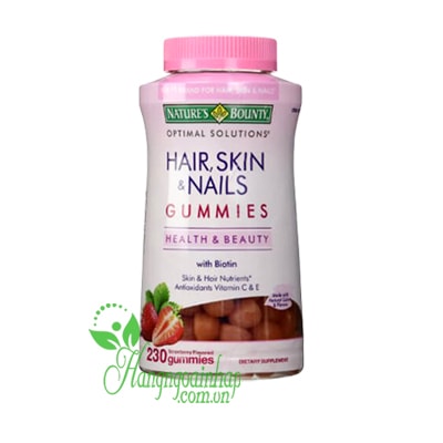 Kẹo dẻo Hair, Skin and Nails Gummies 230 viên của Mỹ