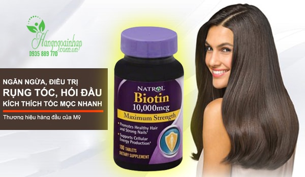 Thuốc Chống Rụng Tóc Biotin 10.000mcg Natrol Của Mỹ