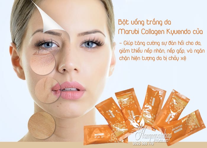 Bột uống trắng da Marubi Collagen Kyuendo của Nhật gói 7g 3