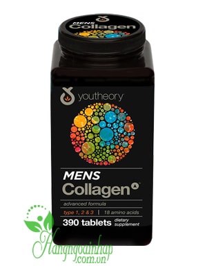  Collagen nam - Youtheory Mens Collagen type 1 2 & 3 hộp 390 viên