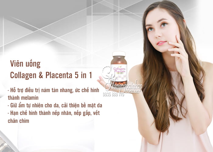 Viên uống Collagen & Placenta 5 in 1 Nhật Bản 270 viên 2