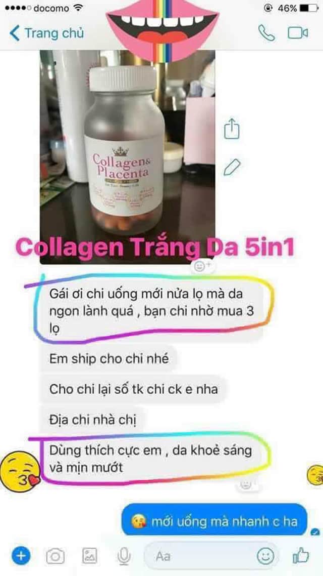 review Viên uống đẹp da collagen & placenta 5 in 1 