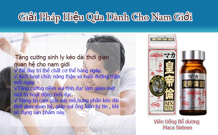 5. Viên Uống Bổ Dương Tăng Cường Sinh Lý Maca Sixteen 200 Viên