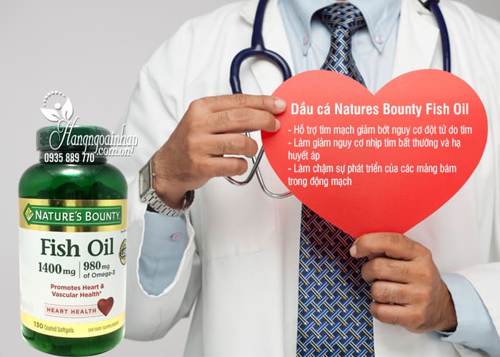 Dầu cá Natures Bounty Fish Oil 1400mg của Mỹ 3