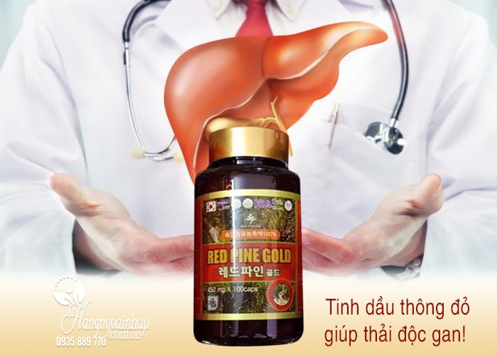 Tinh dầu thông đỏ Red Pine Gold 450mg 100 viên của Hàn Quốc 